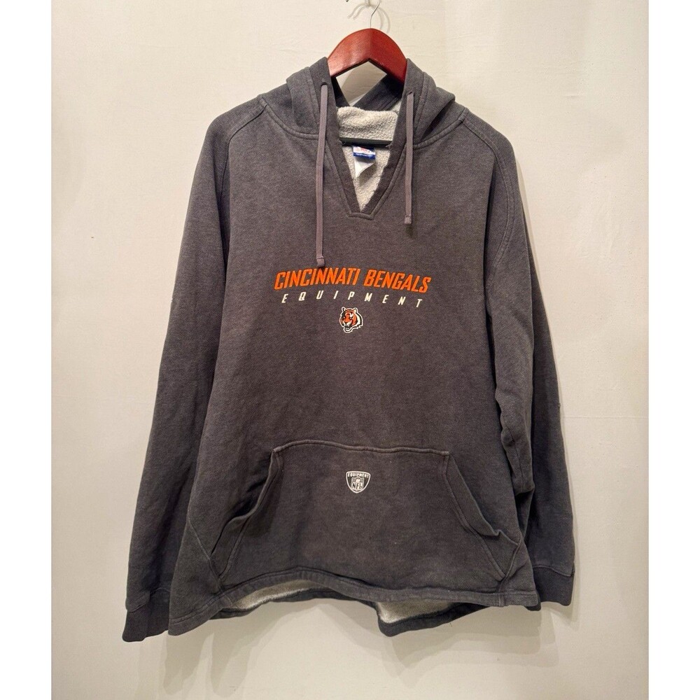 Reebok Cincinnati Bengals NFL Equipment Gray Pullover Hoodie Sweatshirt
